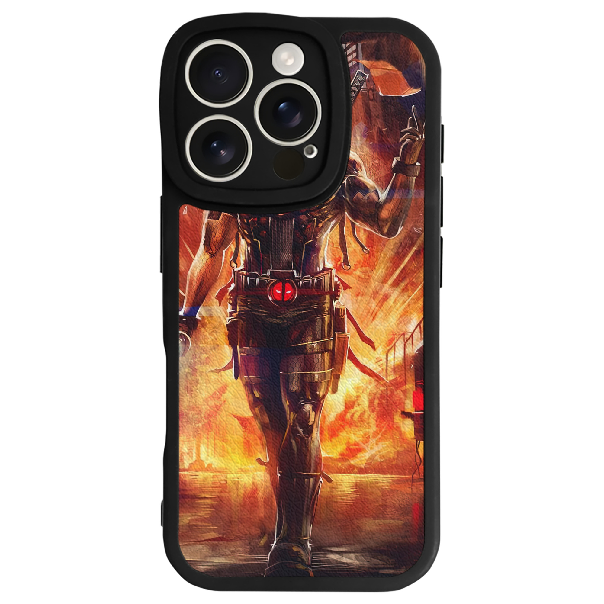 （画像用） Deadpool デッドプール 【iPhone 16シリーズ対応】シリコンスマホケース（レザー調） 材質：シリコン